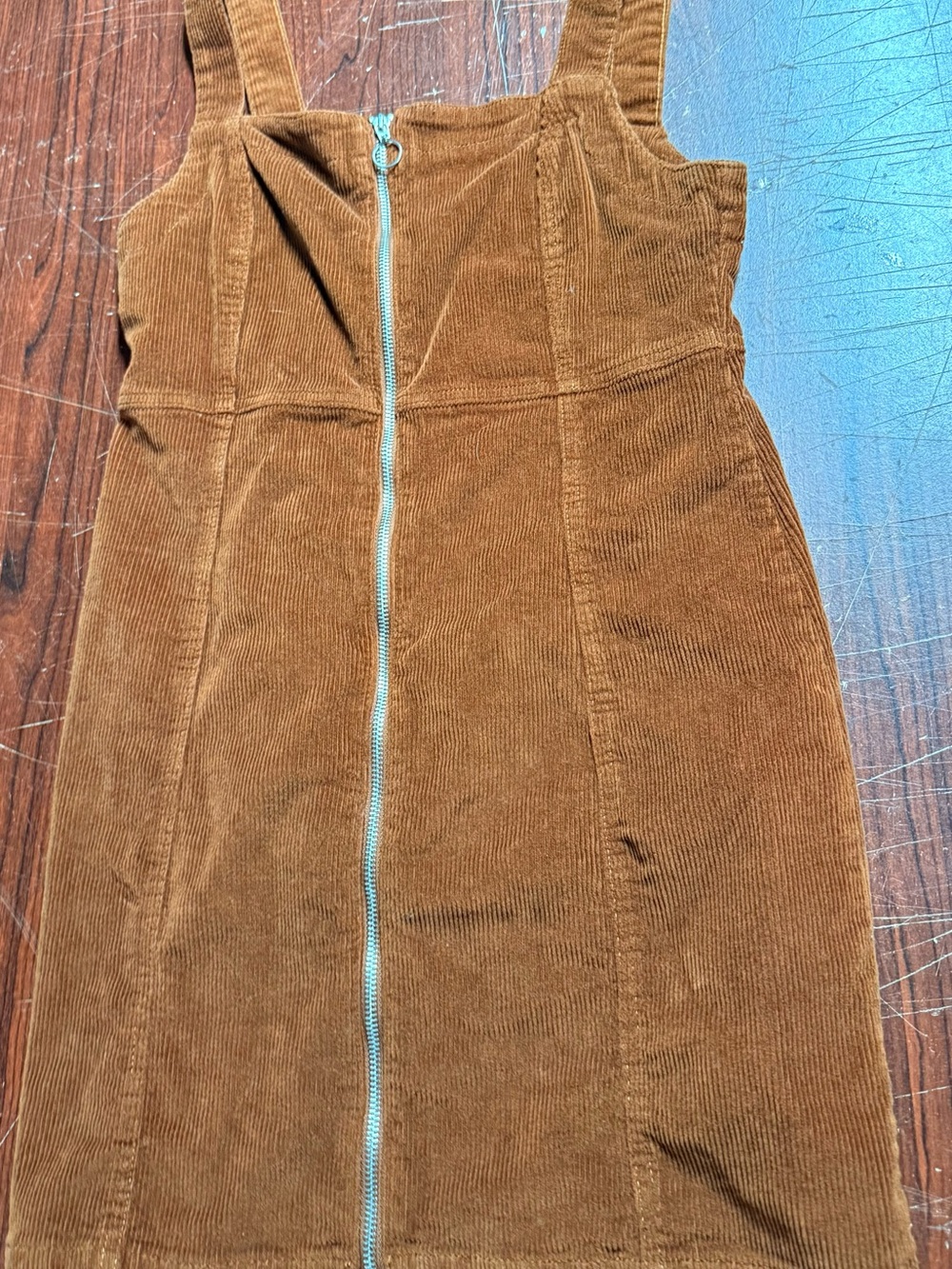 Denim&Co Brown Corduroy Pencil Skirt with Front Zip